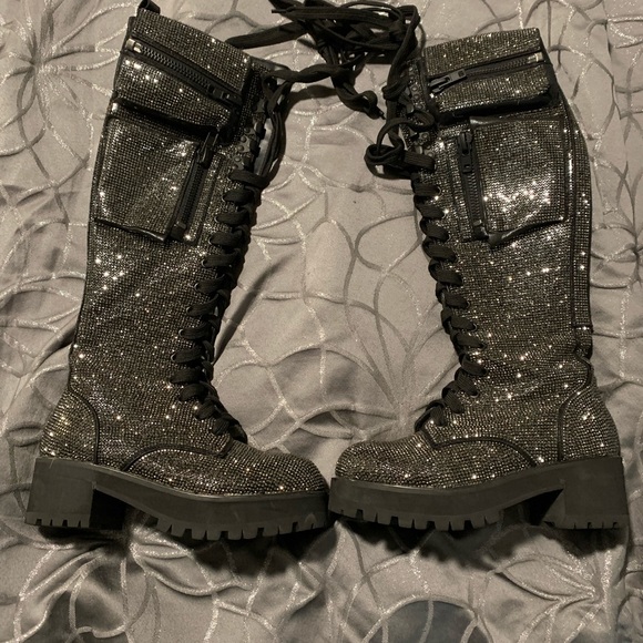 Dolls kill rhinestone combat boots size 6 - Picture 3 of 6